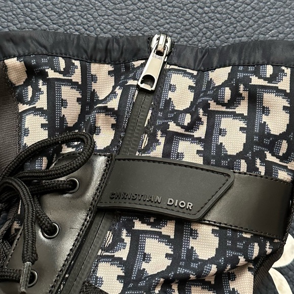 Dior Oblique Monogram Combat Polished Calfskin Boots - Picture 4 of 8